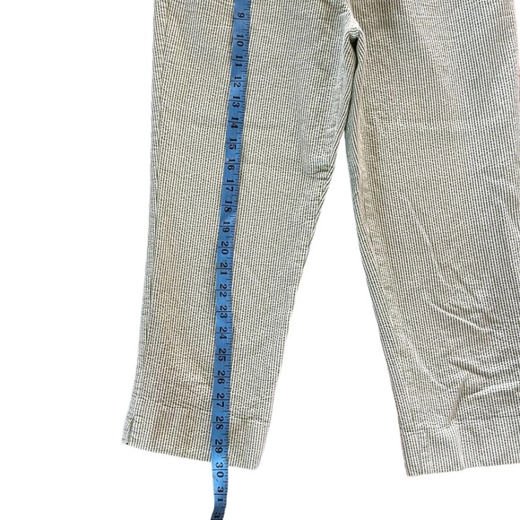 Talbots Green White Striped Capri Pants Size Petite 8 - Picture 4 of 5